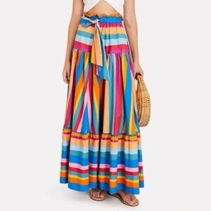 NWOT Farm Rio Striped Cotton Maxi Skirt Size Small